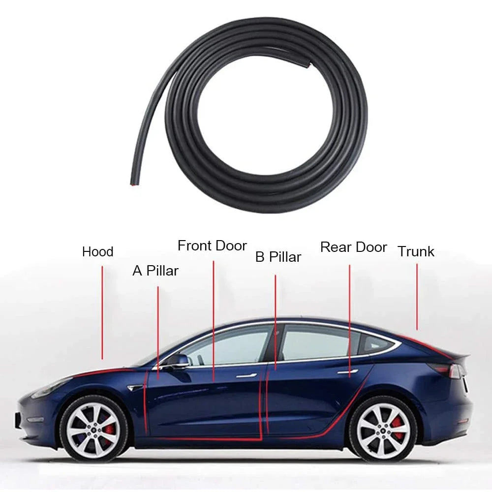 Door Seal Kit, Soundproof Strip & Noise Reducer For Tesla Model Y 3