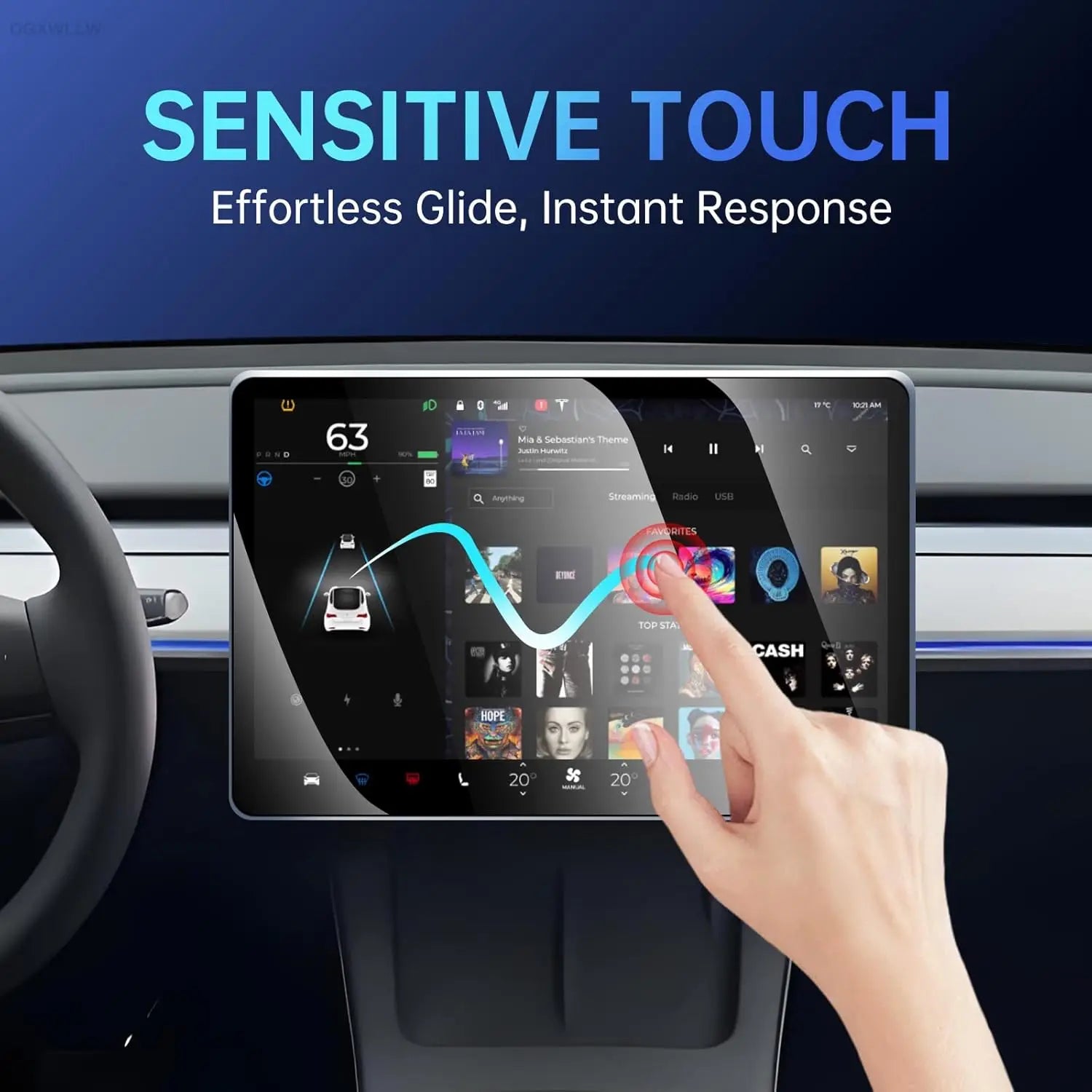 2Pcs Anti Glare Fingerprint Screen Protector For Tesla Cybertruck