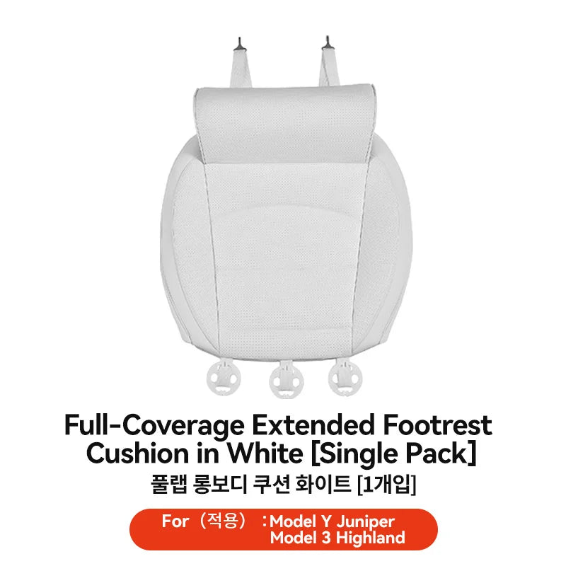Seat Cover Memory Foam Extender For Tesla Model 3 Y Juniper White 1 PC Nappa Leather Four Seasons