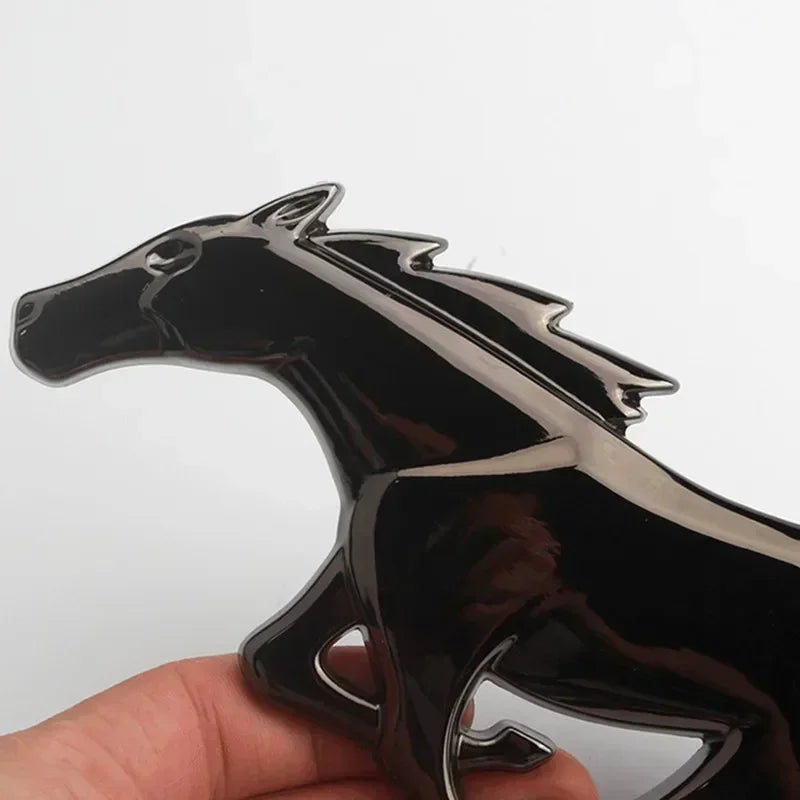 TESLA 20x7.5CM for Mustang 2.3T Shelby V6 V8 GT350 GT500 GT 2015-2017 Car Front Grill Emblem Badge Rear Sticker Running Horse