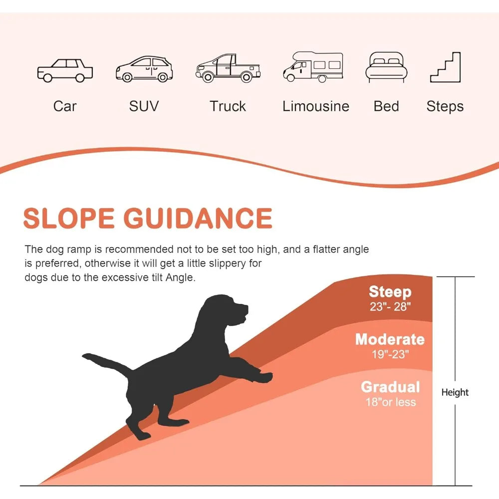 Dog Ramp for EV Car 62" Folding Non-Slip Large Dogs Portable