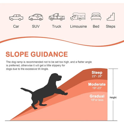 Dog Ramp for EV Car 62" Folding Non-Slip Large Dogs Portable