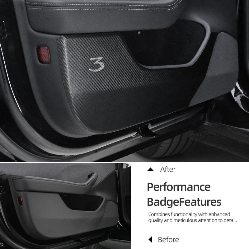 Carbon Fiber Door Anti-kick Pads For Tesla Model 3 Highland Y Juniper