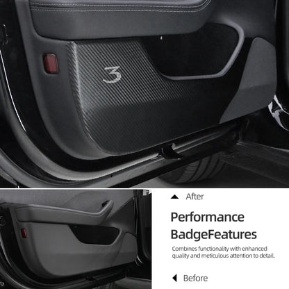 Carbon Fiber Door Anti-kick Pads For Tesla Model 3 Highland Y Juniper