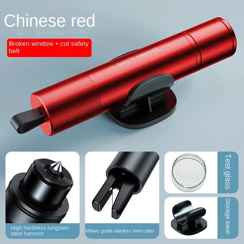 Car Window Breaker Seatbelt Cutter Tool Car Cane Hammer For Emergency A10red