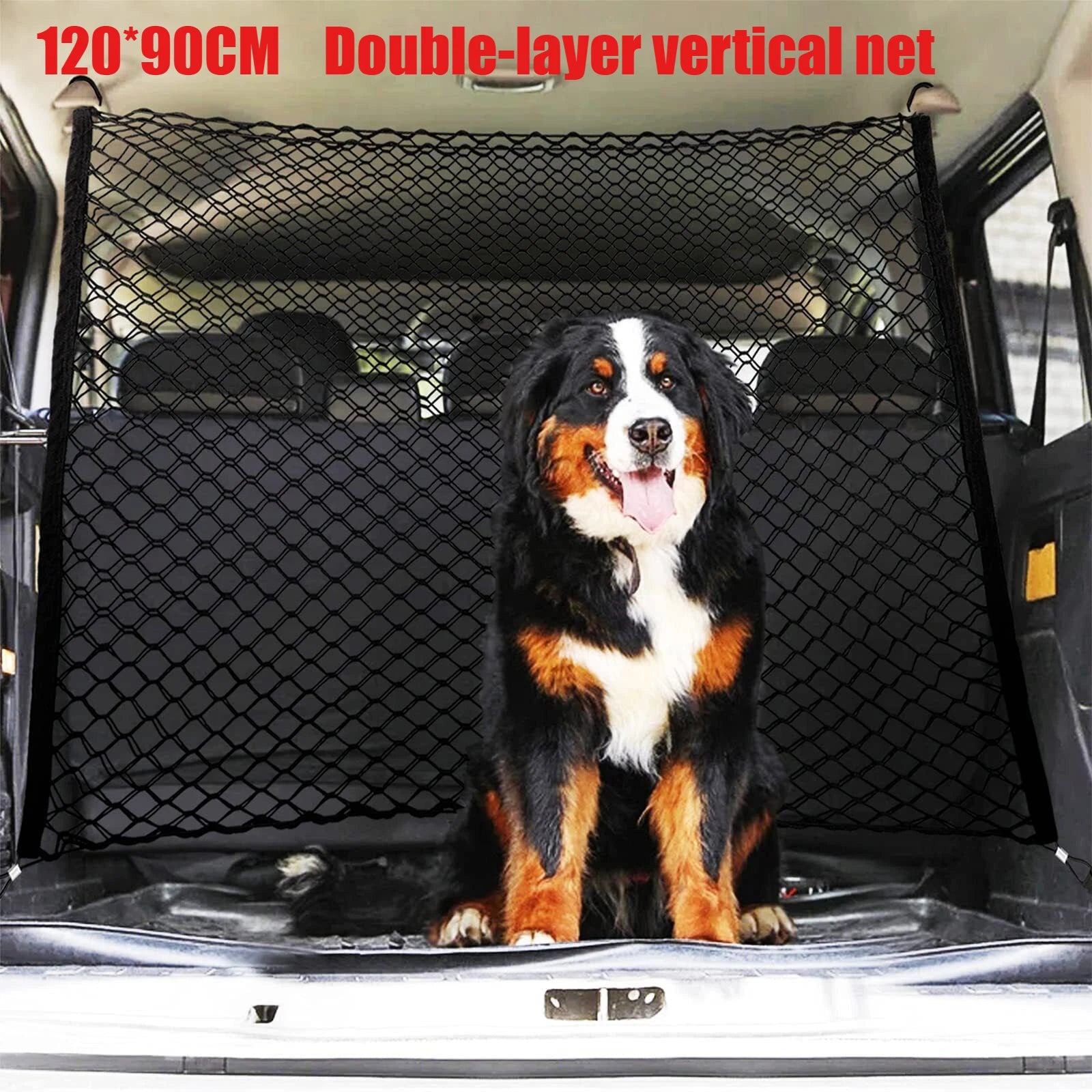 120x90cm Dog Barrier for EV Car Trunk Fence Double Layer Safety Net