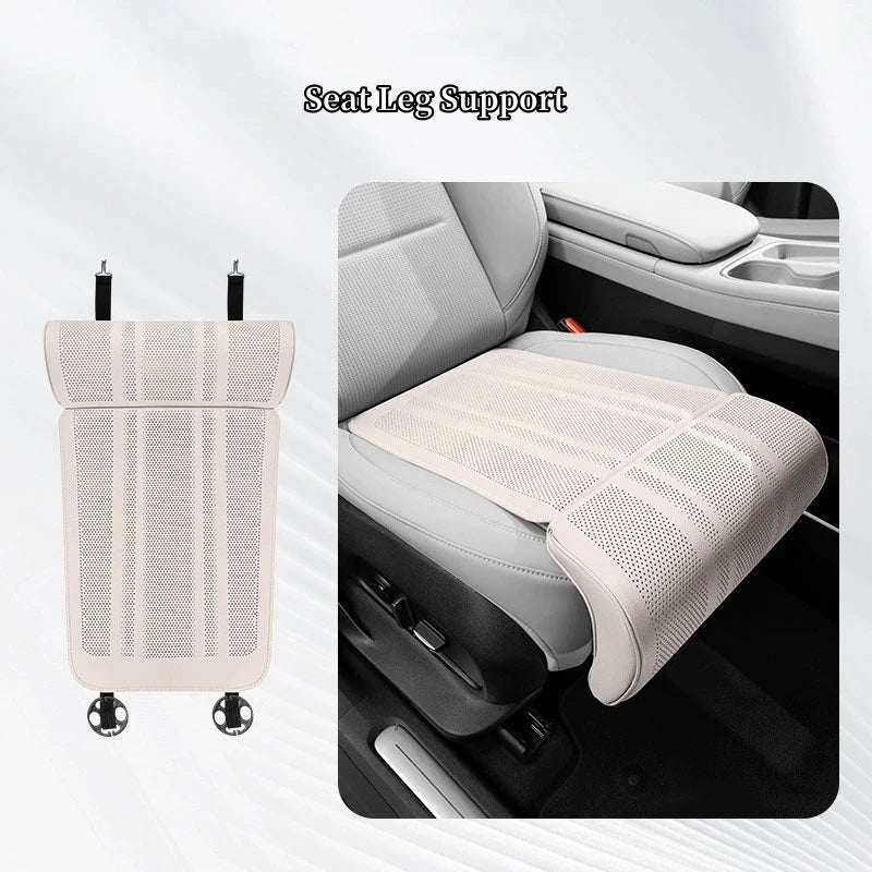Car Seat Leg Support Cushions Napa Leather Breathable Seat Pad Memory Foam Extender Leg Cushion Universal Car Seat Protect Cover