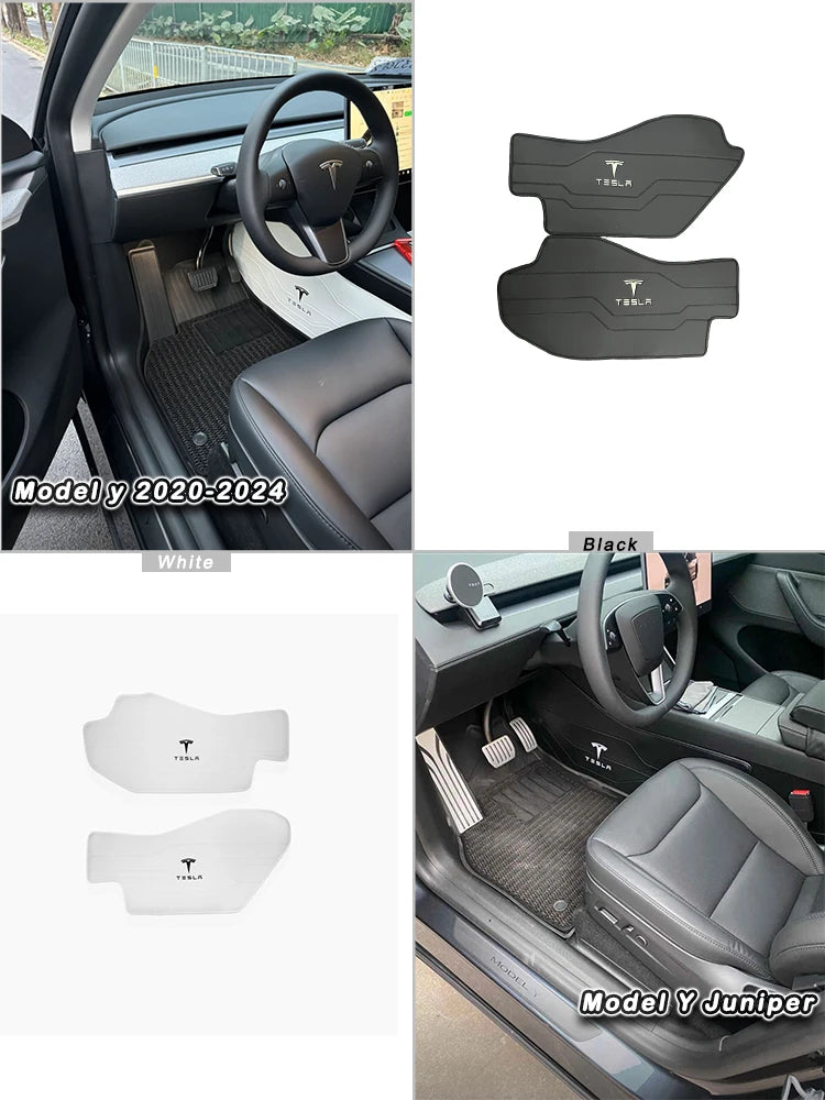 Premium Napa Leather Console Side Protection Pads for Tesla Model Y/3
