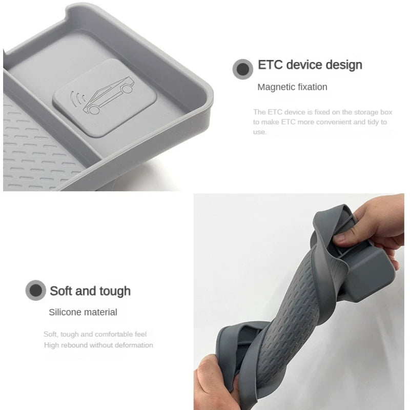 Behind Screen Storage Box for Model 3 Highland & Model Y Juniper gray