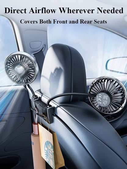 Rear Seat Dual-Head Fan USB Charged Tesla Model 3/Y/S/X