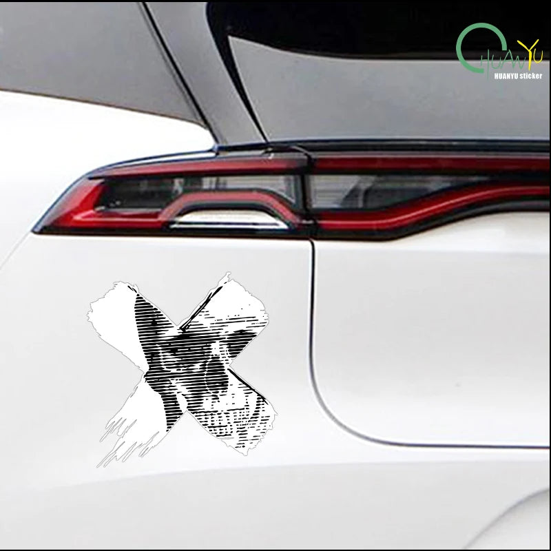 Cyberpunk X Skull Reflective Car Stickers For Tesla and Ev Cars