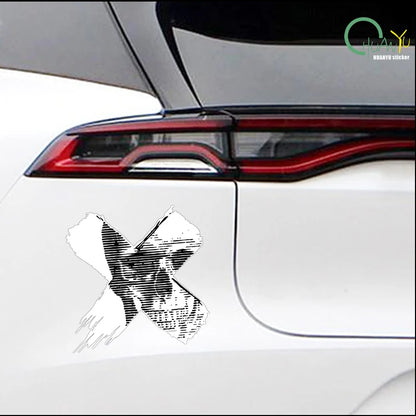 Cyberpunk X Skull Reflective Car Stickers For Tesla and Ev Cars