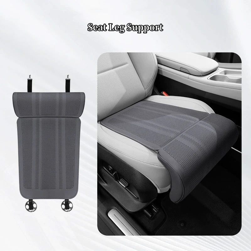 Car Seat Leg Support Cushions Napa Leather Breathable Seat Pad Memory Foam Extender Leg Cushion Universal Car Seat Protect Cover