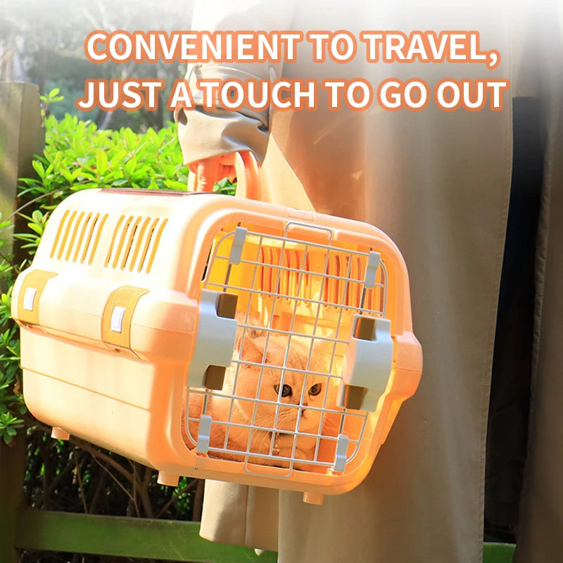 Portable Hollow Out Cat Travel Box Carrier Pet Transport For EV Car
