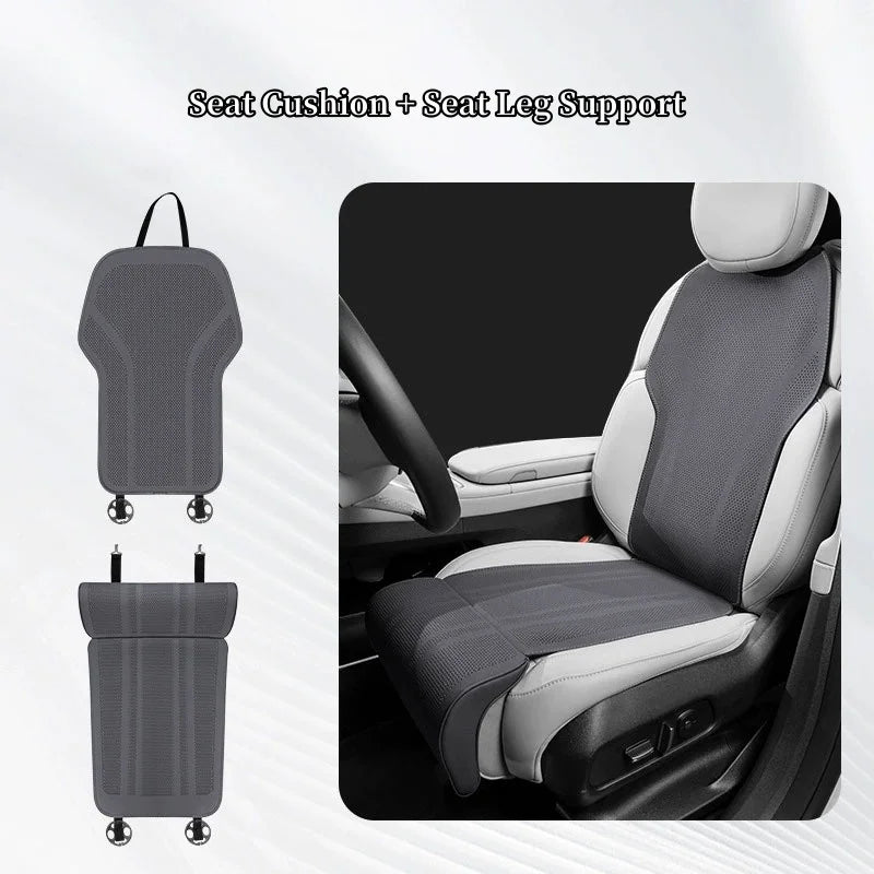 Car Seat Leg Support Cushions Napa Leather Breathable Seat Pad Memory Foam Extender Leg Cushion Universal Car Seat Protect Cover