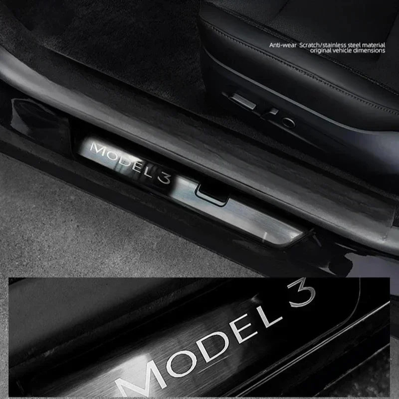 Stainless Steel Door Sill Protectors For Tesla Model 3/Y