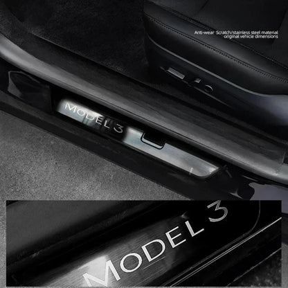 Stainless Steel Door Sill Protectors For Tesla Model 3/Y