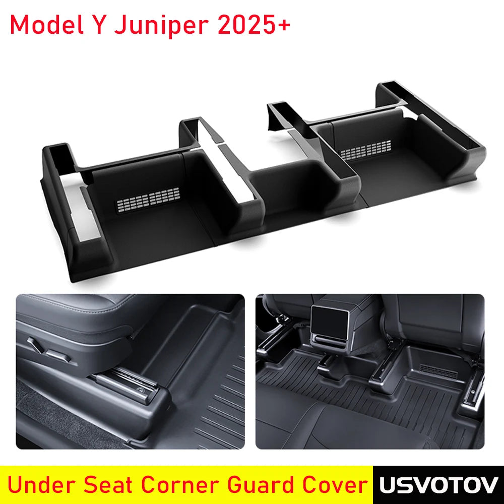 Anti-Kick TPE Mats Under Seat Corner For Tesla Model Y Juniper