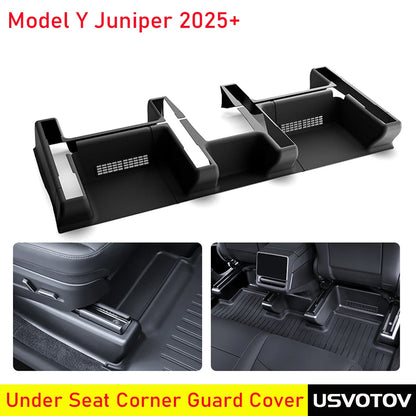 Anti-Kick TPE Mats Under Seat Corner For Tesla Model Y Juniper