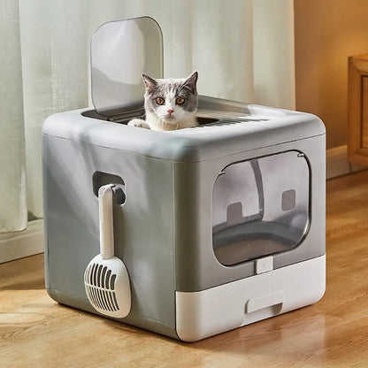 Foldable Travel Cat Litter Box Carrier For EV Car