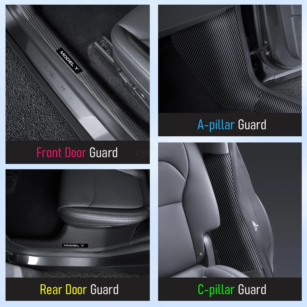 4/8PCS Door Sill Protector for 2026 2025 Tesla Model Y Juniper