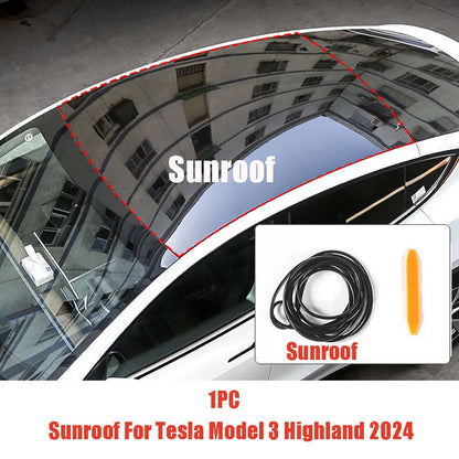 For Tesla Model 3 Highland,,Door Seal Strip Kit Rubber Noise Insulation Weather strip Trunk Hood Sunroof  AB Pillar Trim Sealing