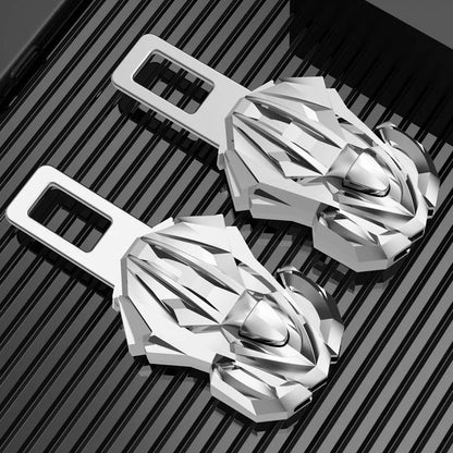 Zinc Alloy Car Seat Belt Clip Extender Universal Clip For Ev Cars Silver-2pcs