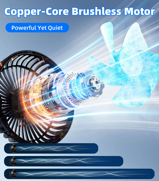 USB Magnetic Portable Car Air Fan For All Cars Travel Camping