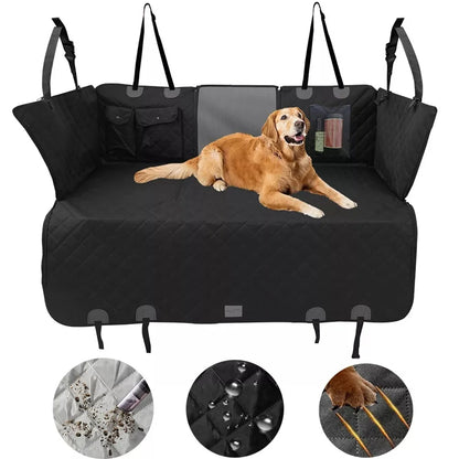 Dog Car Seat Cover Waterproof Back Seat Hammock 220lbs w/ Storage