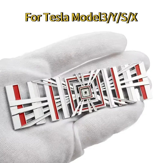 Trunk 3D Logo Metal Vehicle Label Emblems For Tesla Model EV Cars