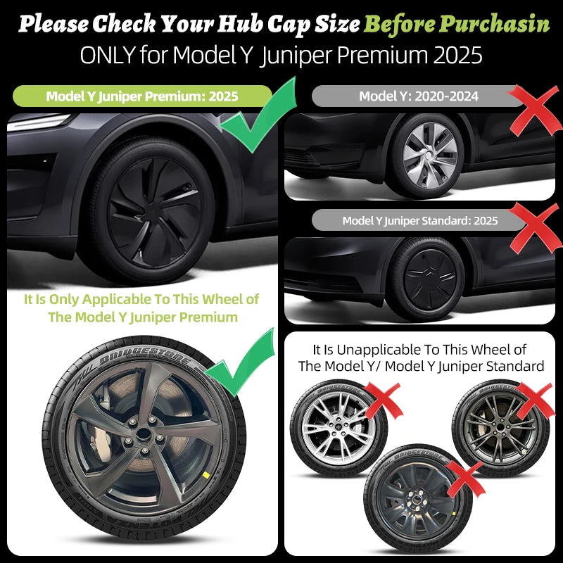 4PCS 19" Wheel Cover Hub Cap for Tesla Model Y Juniper