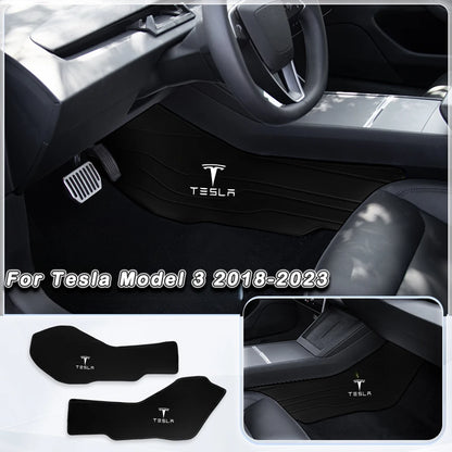 Premium Napa Leather Console Side Protection Pads for Tesla Model Y/3 M3 2018-23 Black