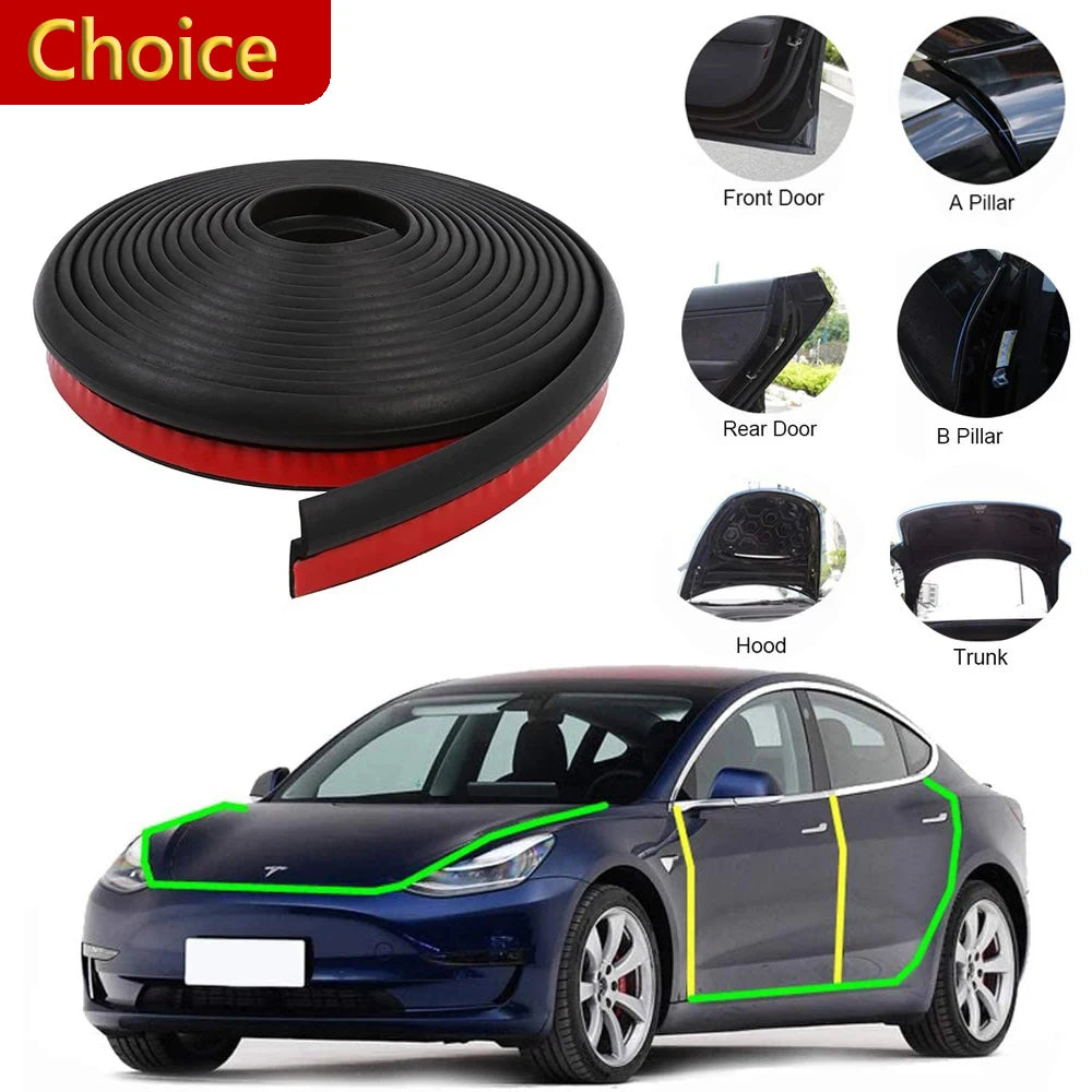 Door Seal Kit, Soundproof Strip & Noise Reducer For Tesla Model Y 3