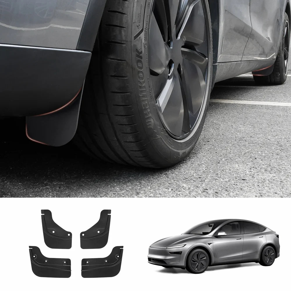 Short Invisible Mud Flaps Splash Guards for Tesla Model Y Juniper 2025+ 4-Piece Set