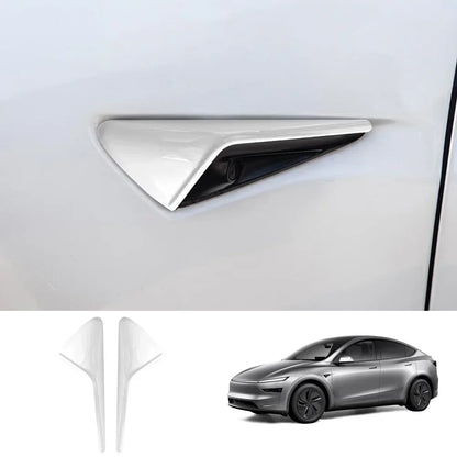 Side Camera Protective Cover for Tesla Model Y Juniper 2025+ / Model 3 Highland 2024+ Model Y Juniper 2025+ Glossy White 2-Piece Set