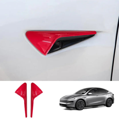 Side Camera Protective Cover for Tesla Model Y Juniper 2025+ / Model 3 Highland 2024+ Model Y Juniper 2025+ Glossy Red 2-Piece Set