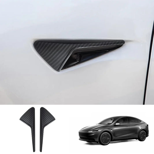 Side Camera Protective Cover for 2026 New Tesla Model Y Standard 2026 New Tesla Model Y Standard Matte Carbon Fiber Style 2-Piece Set