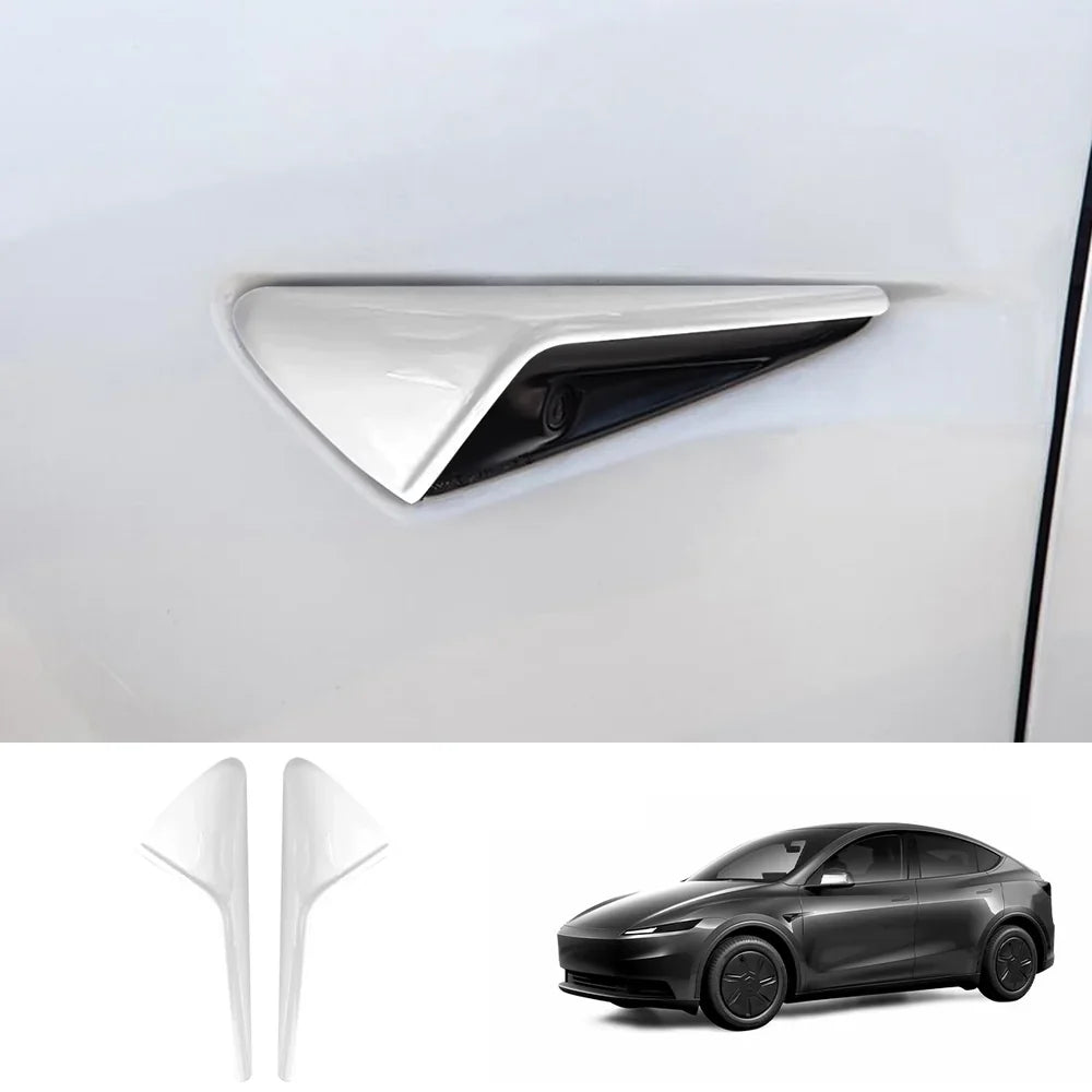 Side Camera Protective Cover for 2026 New Tesla Model Y Standard 2026 New Tesla Model Y Standard Glossy White 2-Piece Set