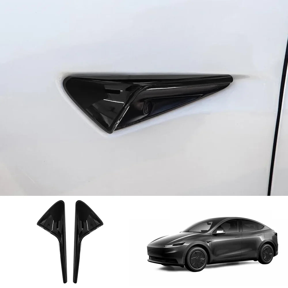 Side Camera Protective Cover for 2026 New Tesla Model Y Standard 2026 New Tesla Model Y Standard Glossy Black 2-Piece Set