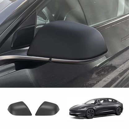 Side Mirror Cover Caps – Protective & Stylish Exterior Trim for Tesla 2024 Model 3 Highland Matte Black