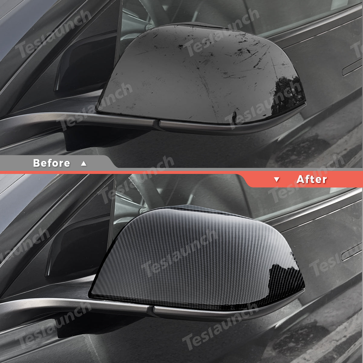 Side Mirror Cover Caps – Protective & Stylish Exterior Trim for Tesla 2024 Model 3 Highland