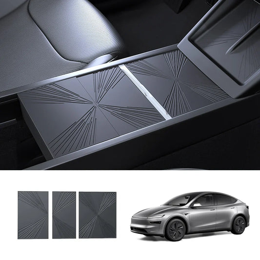 Silicone Center Console Protective Mat for Tesla Model Y Juniper 2025+/Model 3 Highland 2024+ Model Y Juniper 2025+ Black