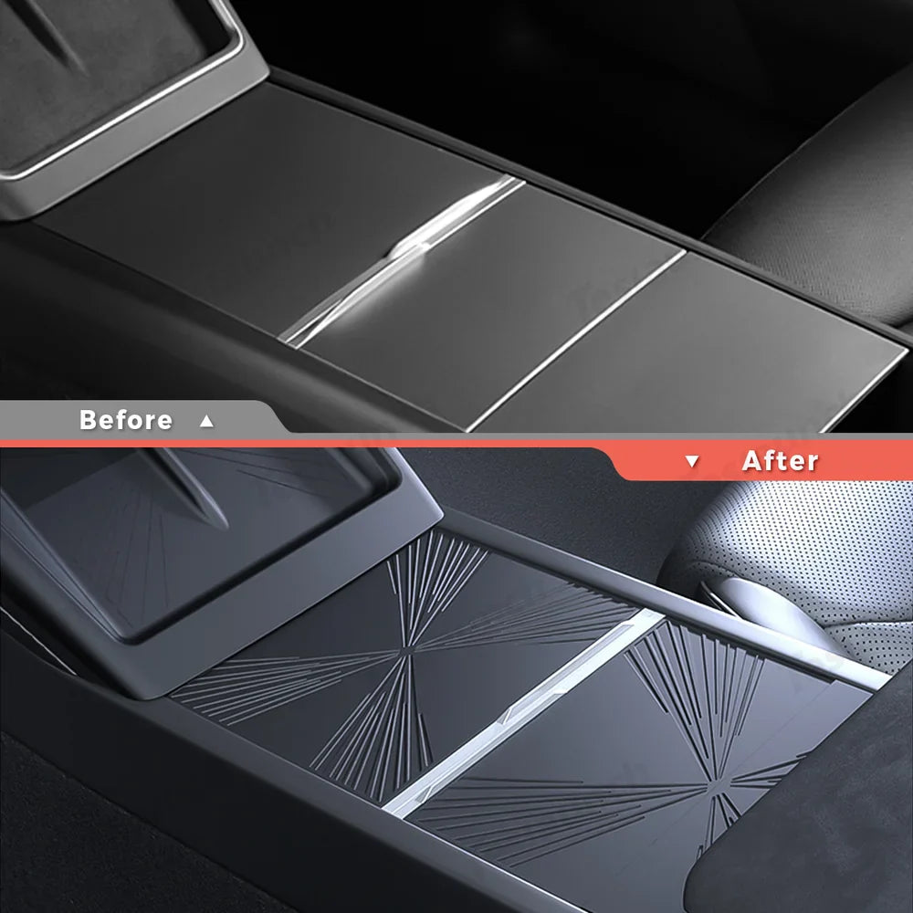 Silicone Center Console Protective Mat for Tesla Model Y Juniper 2025+/Model 3 Highland 2024+