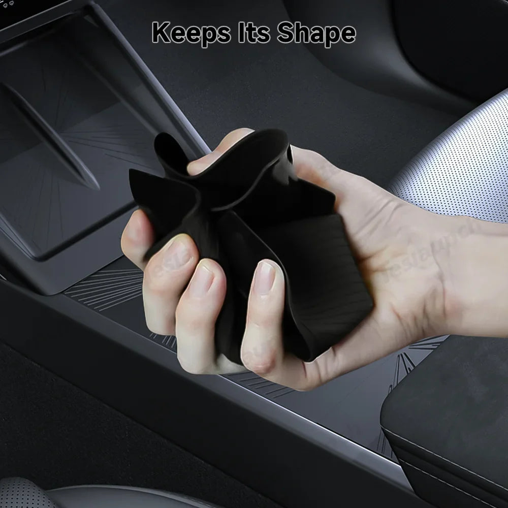 Silicone Center Console Protective Mat for Tesla Model Y Juniper 2025+/Model 3 Highland 2024+