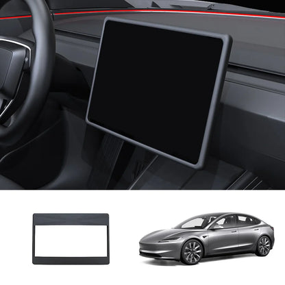 Silicone Center Screen Protection Frame for Tesla Model Y Juniper 2025+ / Model 3 Highland 2024+ Model 3 Highland 2024+ Black