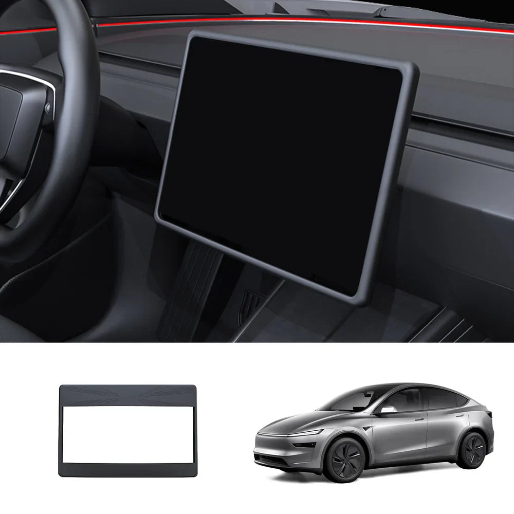 Silicone Center Screen Protection Frame for Tesla Model Y Juniper 2025+ / Model 3 Highland 2024+ Model Y Juniper 2025+ Black