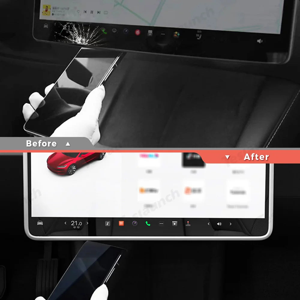 Silicone Center Screen Protection Frame for Tesla Model Y Juniper 2025+ / Model 3 Highland 2024+
