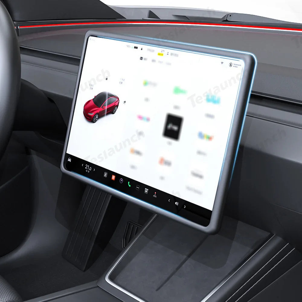 Silicone Center Screen Protection Frame for Tesla Model Y Juniper 2025+ / Model 3 Highland 2024+