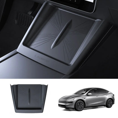 Full-Cover Non-Slip Silicone Wireless Charging Area Mat for Tesla Model Y Juniper 2025+ / Model 3 Highland 2024+ Model Y Juniper 2025+ Black