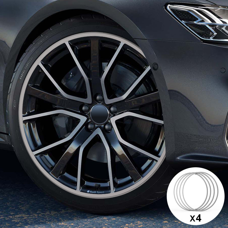 Silver Aluminum Alloy Wheel Rim Protector- Fits All Cars (4pcs） Silver